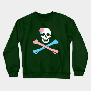 Trans Pride Skull and Crossbones Crewneck Sweatshirt